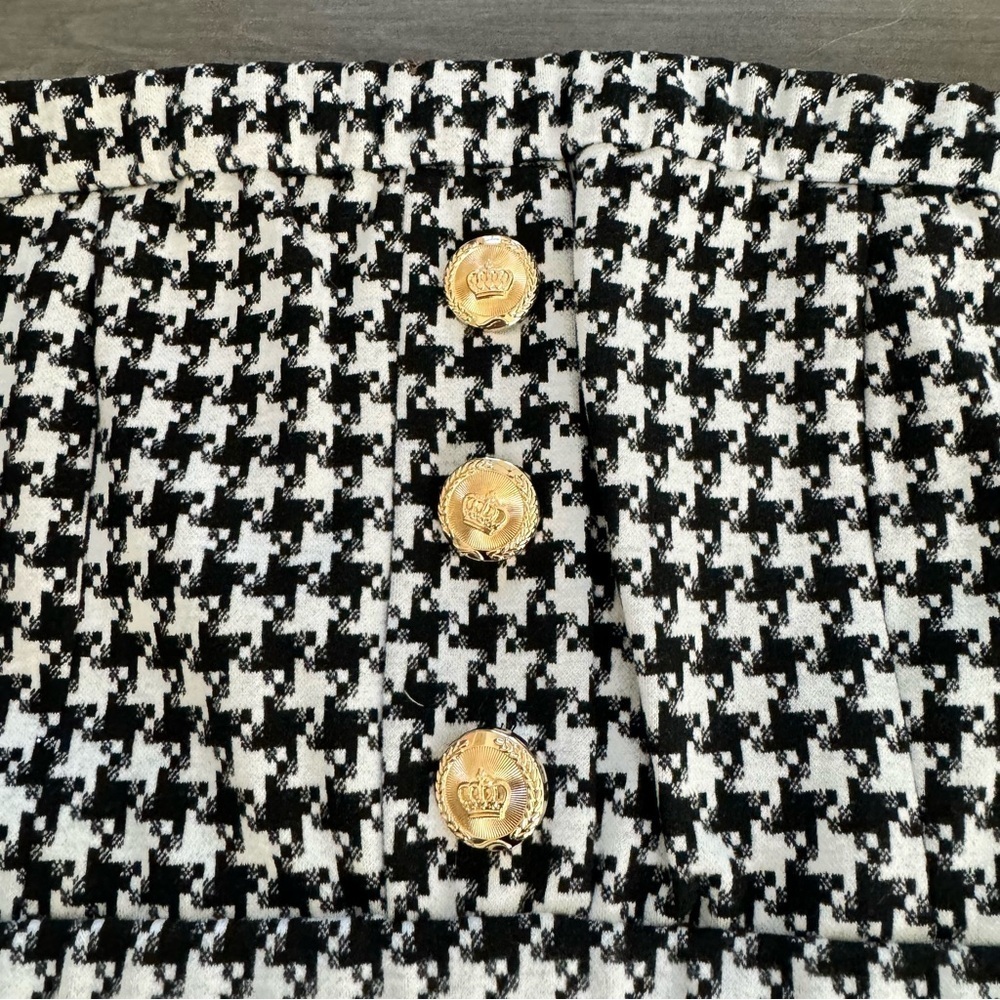 Walter Baker Houndstooth Bandeau Cropped Top black white size S NWT $118 - Picture 2 of 11